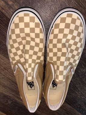 Vans Slip-On Checkerboard in Beige and Cream